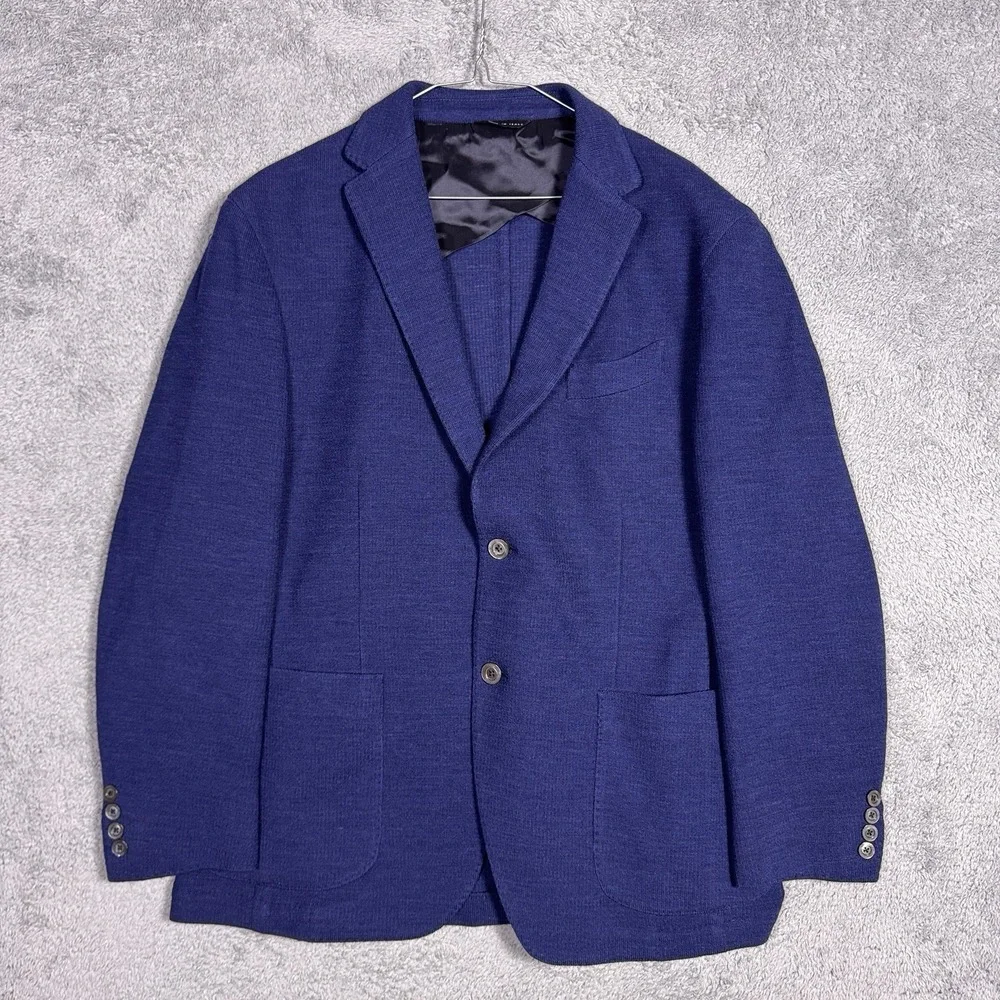 St. Croix Sport Coat Unstructured Mens IT 54 Italy Knit Virgin Wool Blazer